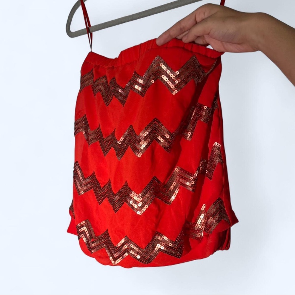 Arden B Red Sequin Tube Top for Cocktail